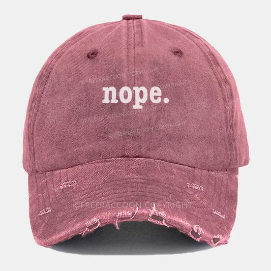 Vintage Nope. Ripped Washed Cap