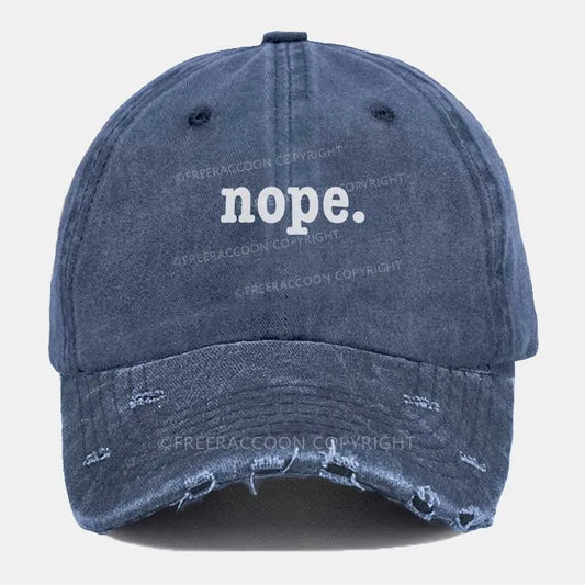 Vintage Nope. Ripped Washed Cap