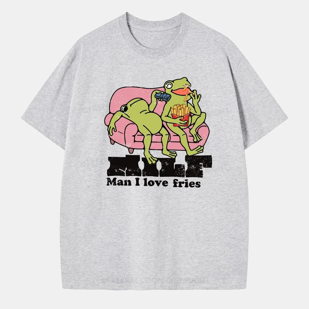 Vintage Man I Love Fries Classic T-Shirt