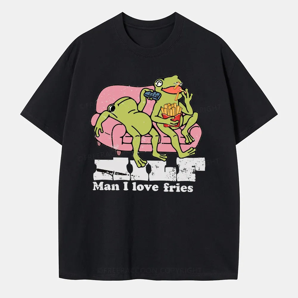 Vintage Man I Love Fries Classic T-Shirt