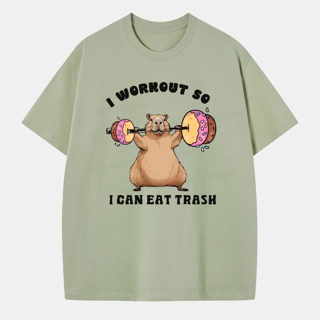 Vintage I Workout, So I Can Eat Trash Classic T-Shirt