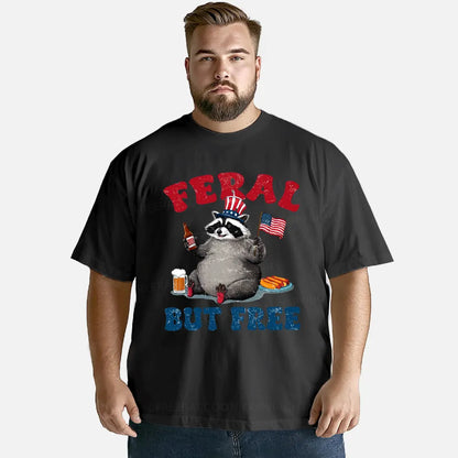 Vintage Funny Raccoon 4Th Of July Feral But Free Classic T-Shirt