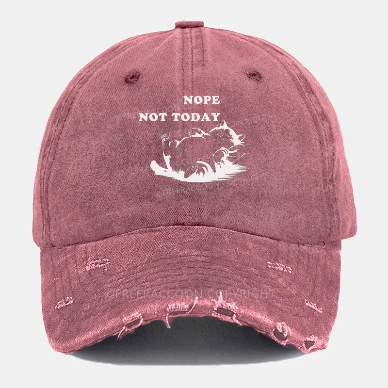 Vintage Nope, Not Today Ripped Washed Cap