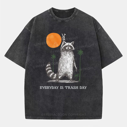 Vintage Everyday Is Trash Day Raccoon Washed T-Shirt