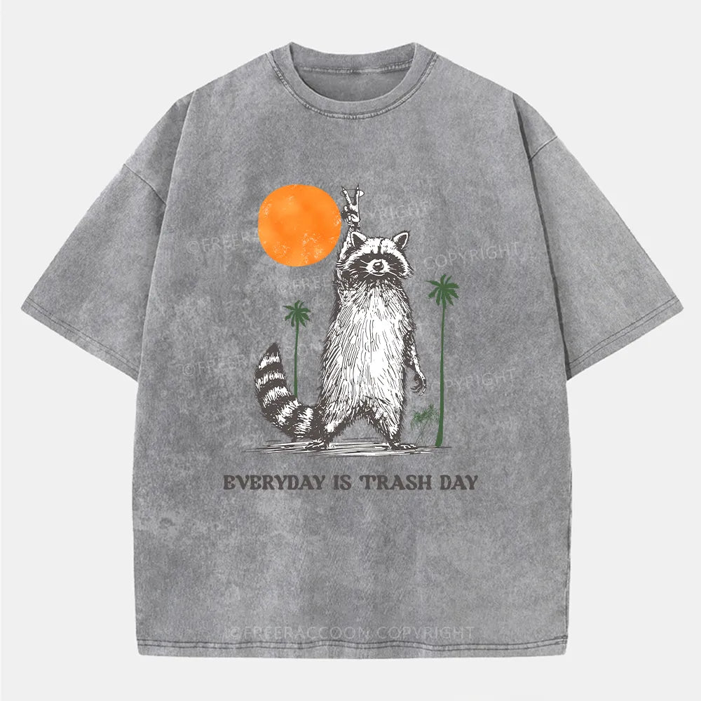 Vintage Everyday Is Trash Day Raccoon Washed T-Shirt