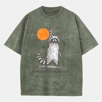 Vintage Everyday Is Trash Day Raccoon Washed T-Shirt