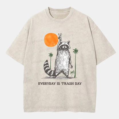 Vintage Everyday Is Trash Day Raccoon Washed T-Shirt