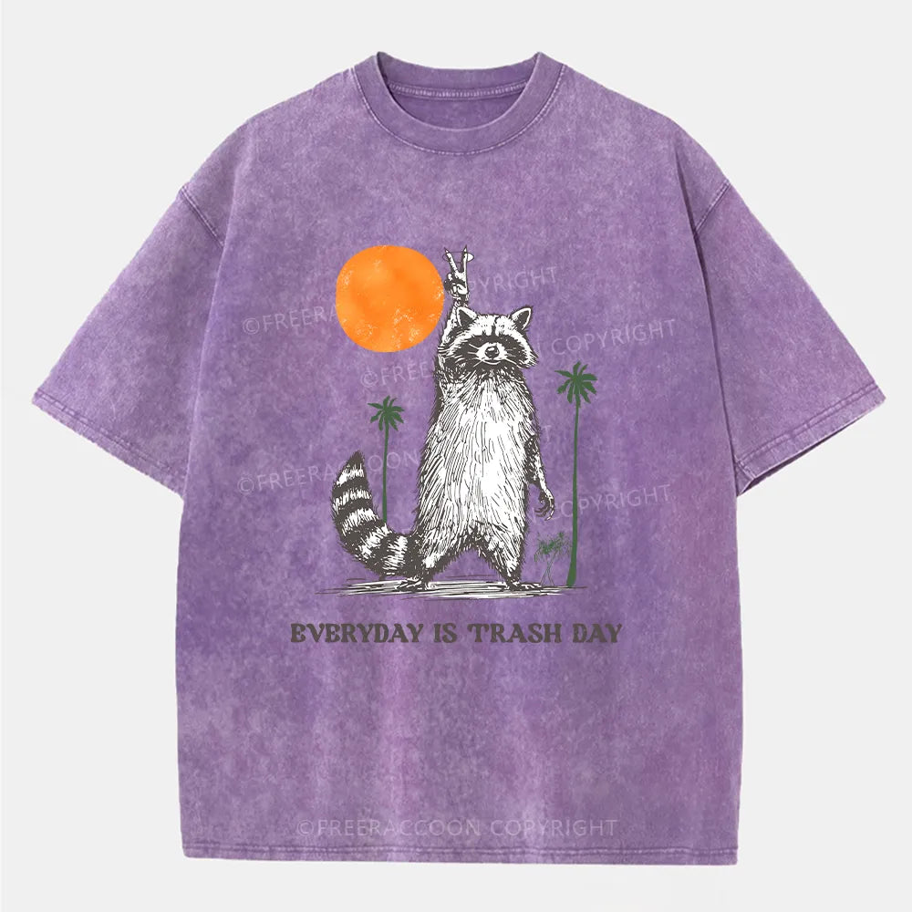 Vintage Everyday Is Trash Day Raccoon Washed T-Shirt