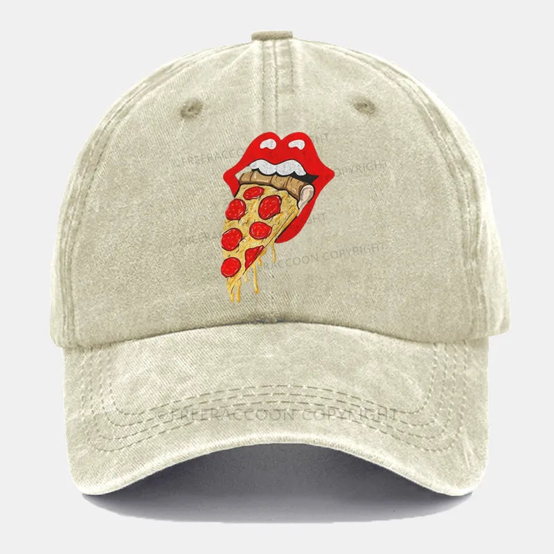 Vintage Eat Pizza Washed Cap