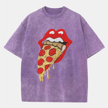 Vintage Eat Pizza Washed T-Shirt