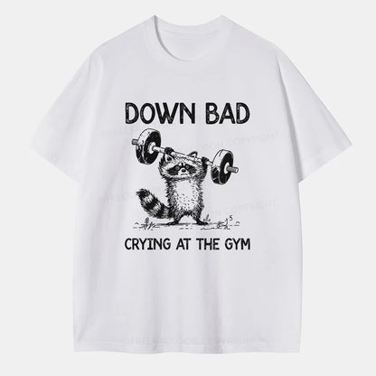 Vintage Raccoon Down Bad Crying At The Gym Classic T-Shirt