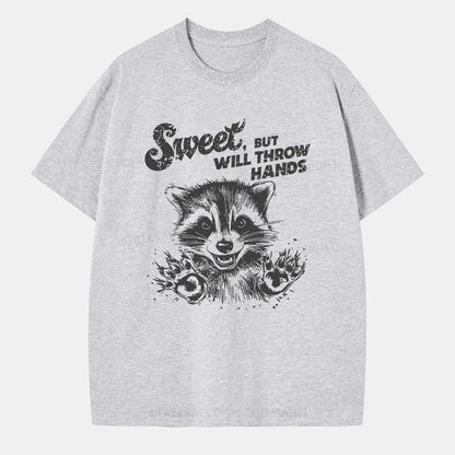 Vintage Sweet But Will Throw Hands Funny Classic T-Shirt