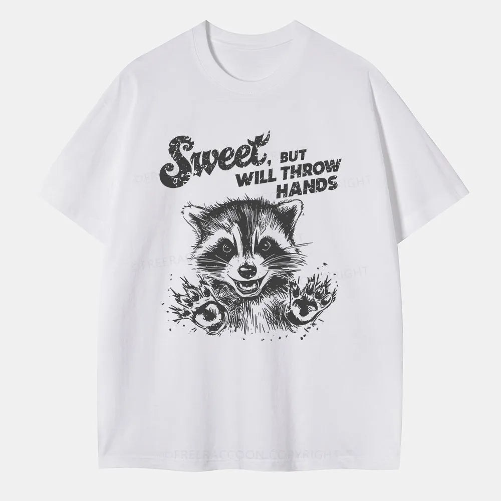 Vintage Sweet But Will Throw Hands Funny Classic T-Shirt