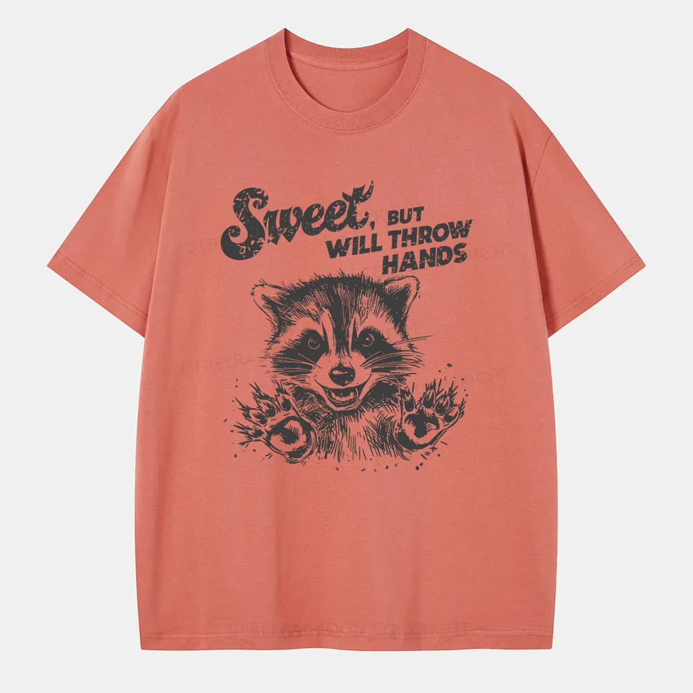 Vintage Sweet But Will Throw Hands Funny Classic T-Shirt