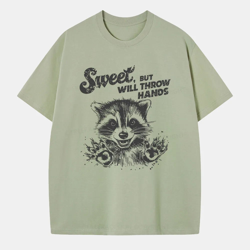 Vintage Sweet But Will Throw Hands Funny Classic T-Shirt