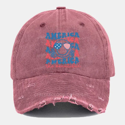 Vintage America The Beautiful Ripped Washed Cap