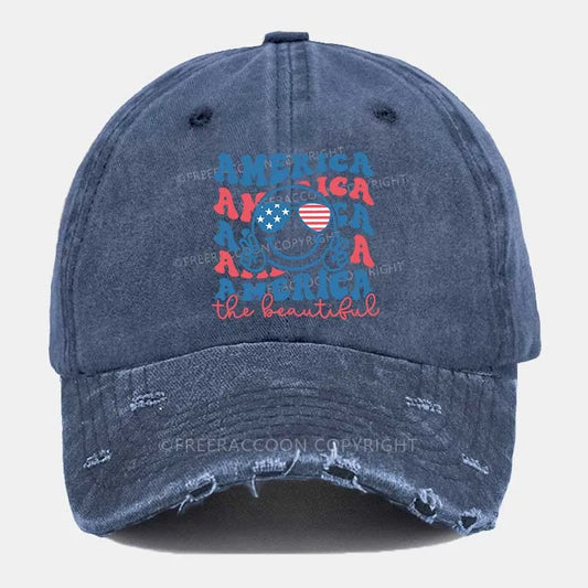 Vintage America The Beautiful Ripped Washed Cap