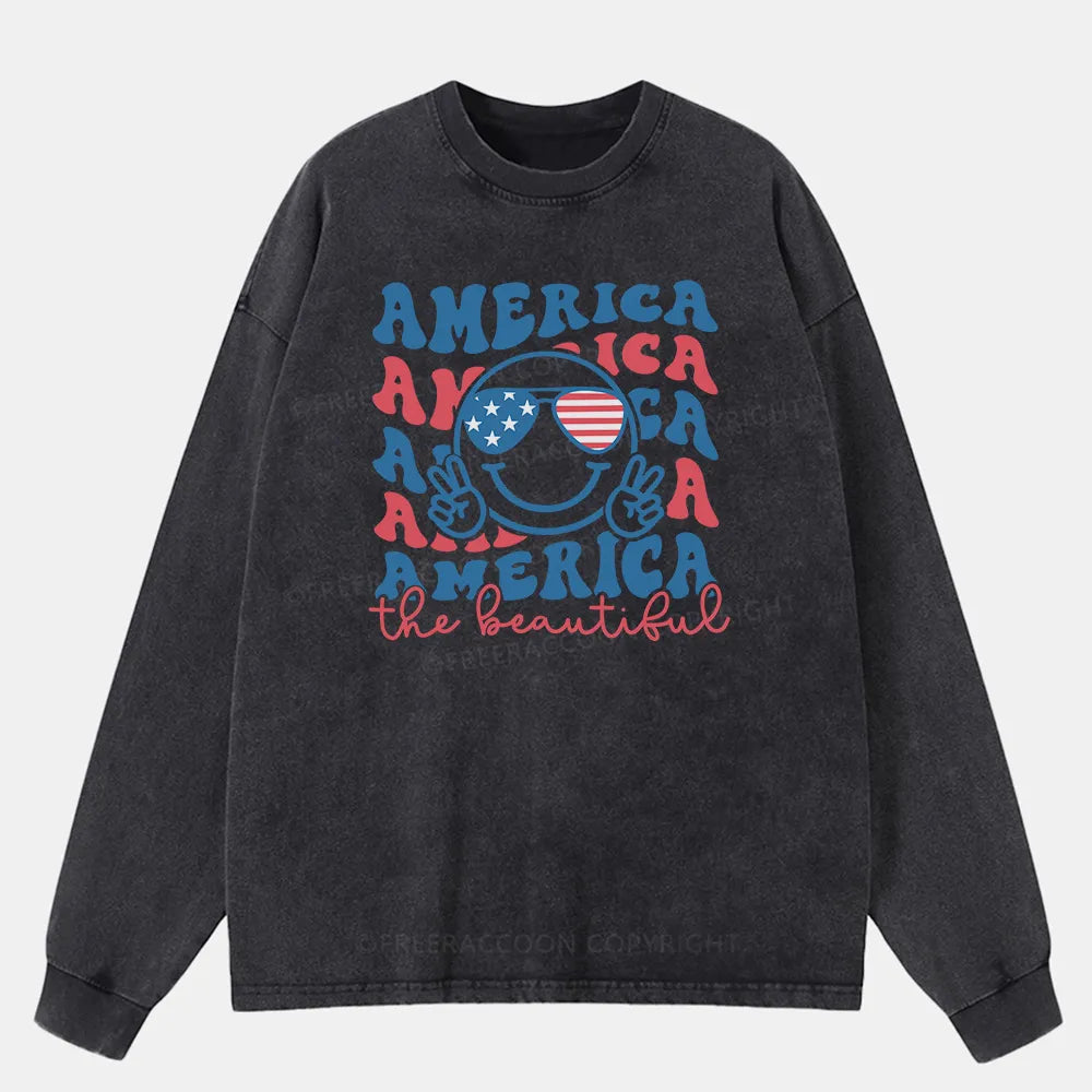 Vintage America The Beautiful Washed Long Sleeve Shirt