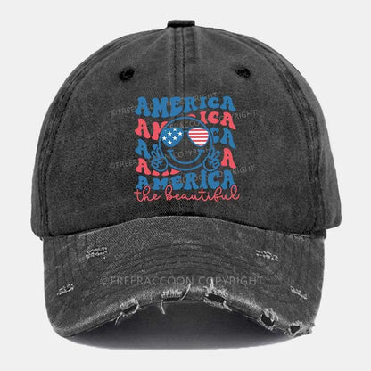 Vintage America The Beautiful Ripped Washed Cap