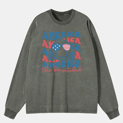 Vintage America The Beautiful Washed Long Sleeve Shirt