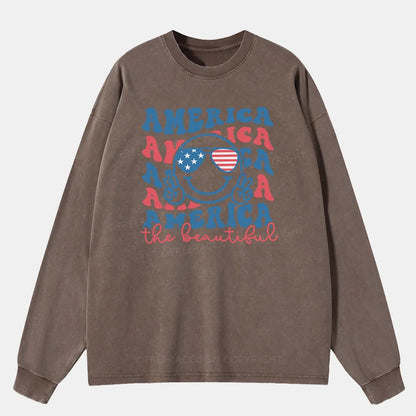 Vintage America The Beautiful Washed Long Sleeve Shirt