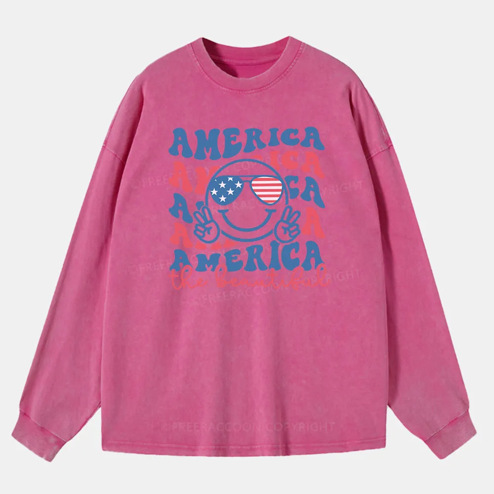 Vintage America The Beautiful Washed Long Sleeve Shirt