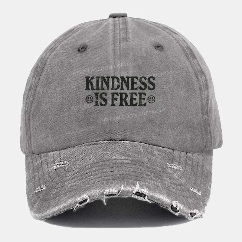 Vintage Kindness Is Free Ripped Washed Cap