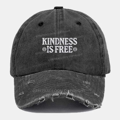 Vintage Kindness Is Free Ripped Washed Cap