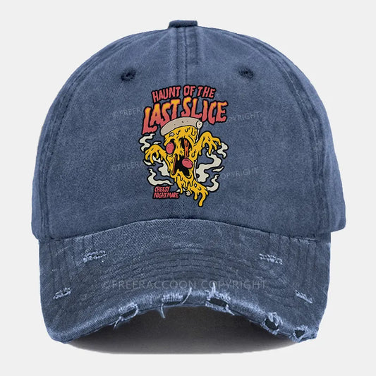 Vintage Haunt Of The Last Slice Pizza Ripped Washed Cap