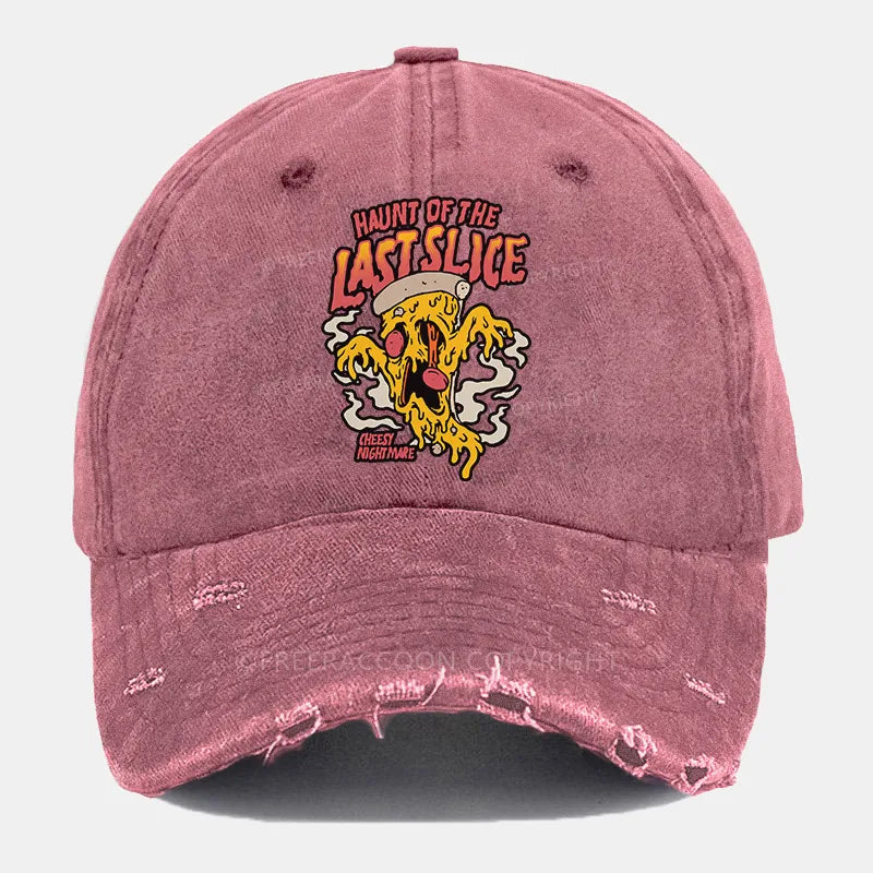 Vintage Haunt Of The Last Slice Pizza Ripped Washed Cap