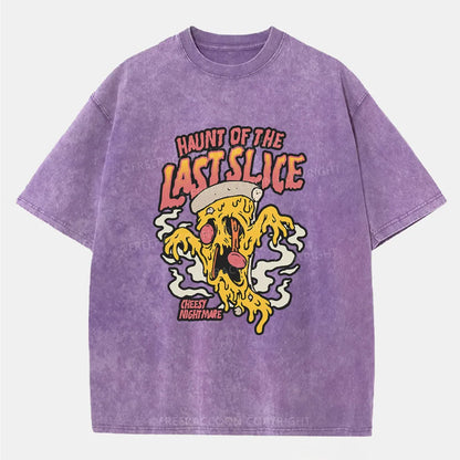 Vintage Haunt Of The Last Slice Pizza Washed T-Shirt