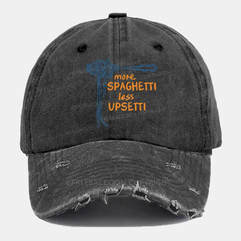 Vintage More Spaghetti Less Upsetti Ripped Washed Cap