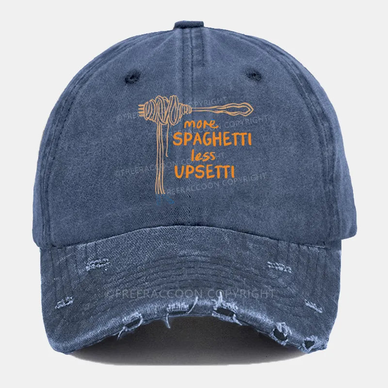 Vintage More Spaghetti Less Upsetti Ripped Washed Cap