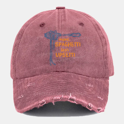 Vintage More Spaghetti Less Upsetti Ripped Washed Cap