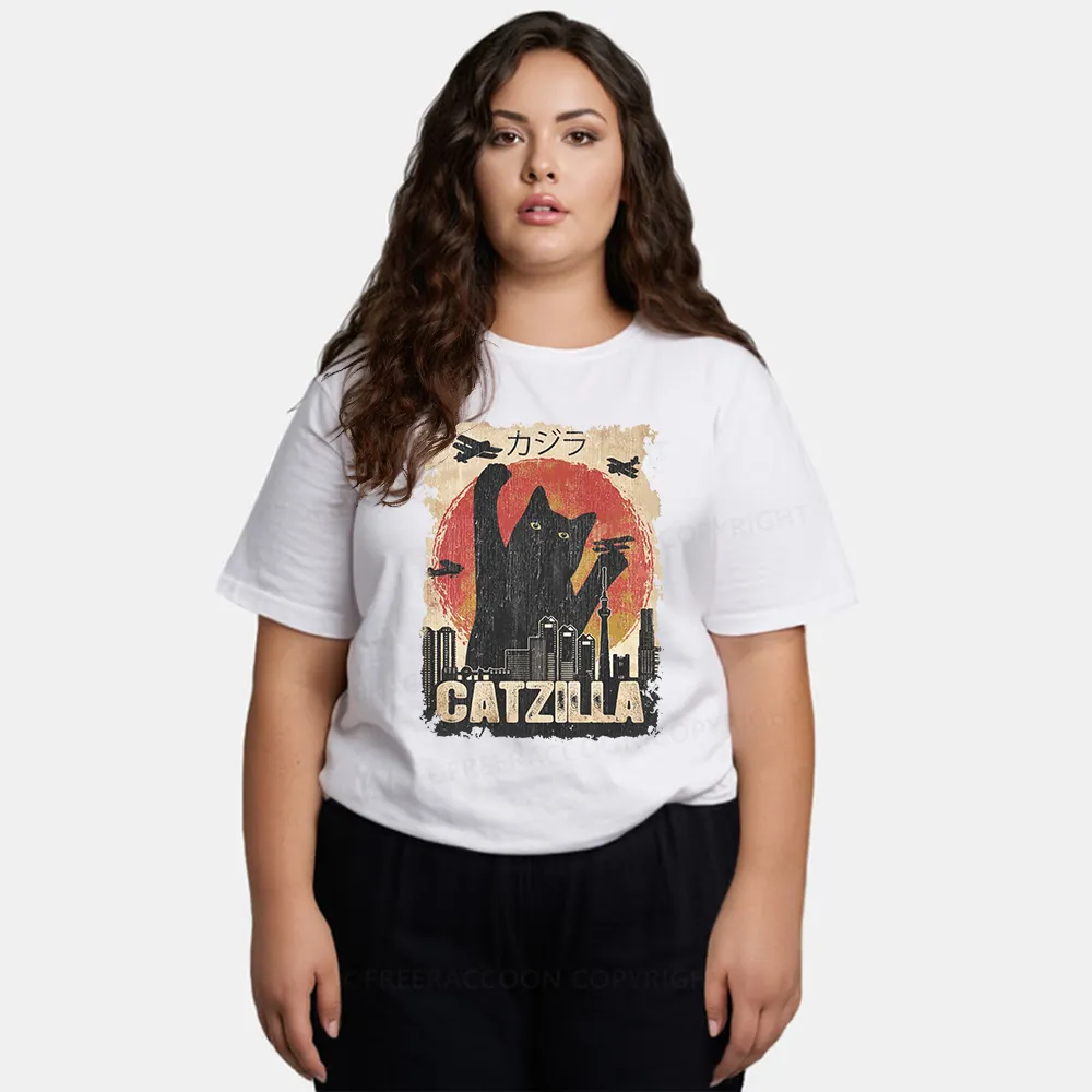 Vintage Catzilla Funny Black Cat Classic T-Shirt