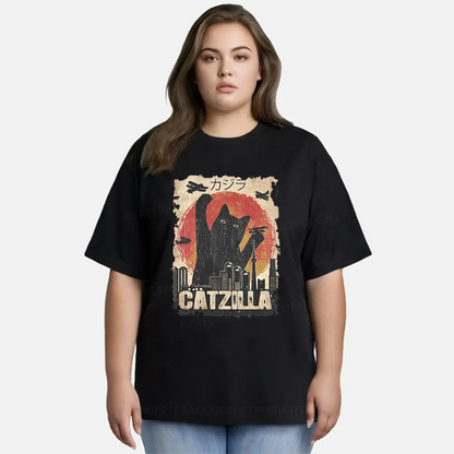 Vintage Catzilla Funny Black Cat Classic T-Shirt