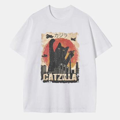 Vintage Catzilla Funny Black Cat Classic T-Shirt