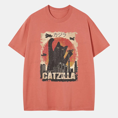 Vintage Catzilla Funny Black Cat Classic T-Shirt