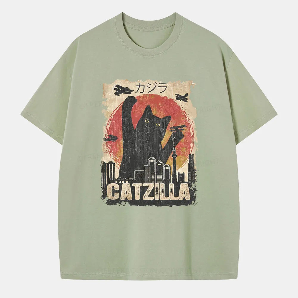 Vintage Catzilla Funny Black Cat Classic T-Shirt