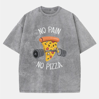 Vintage No Pain No Pizza Washed T-Shirt