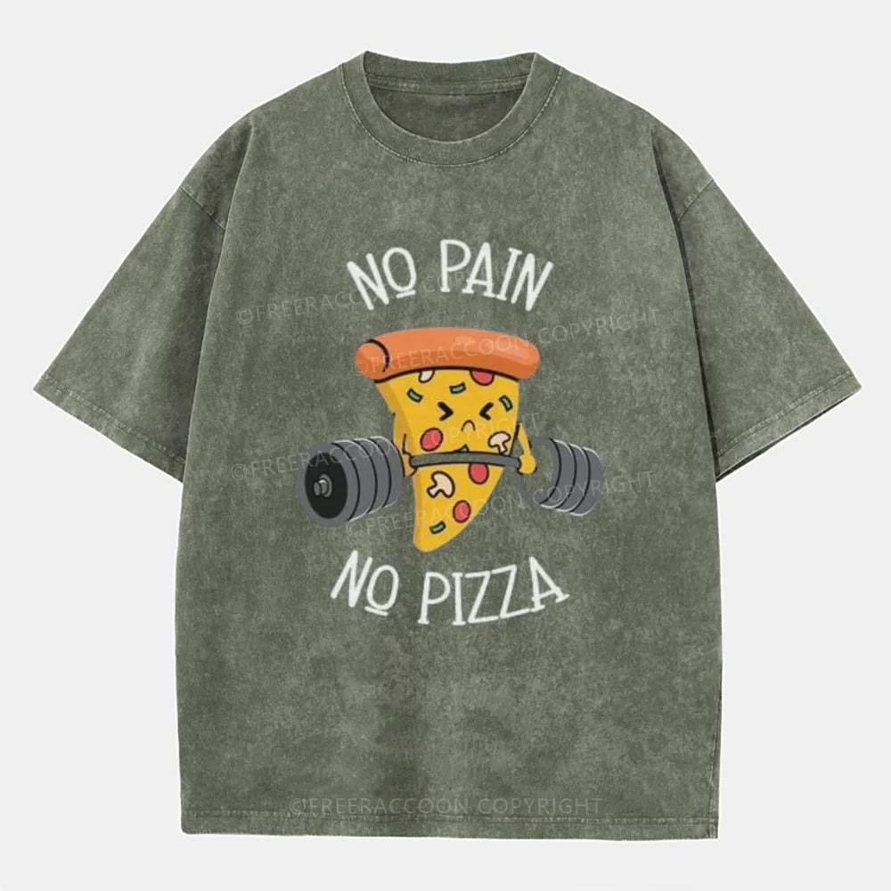 Vintage No Pain No Pizza Washed T-Shirt