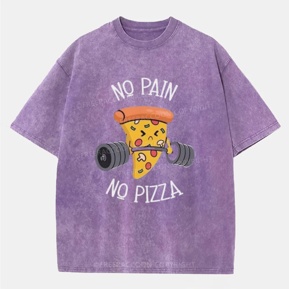 Vintage No Pain No Pizza Washed T-Shirt