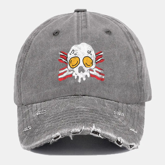 Vintage Bacon And Eggs Ripped Washed Cap