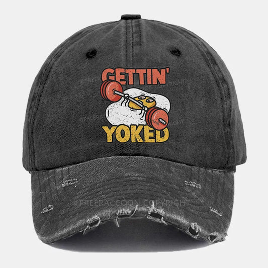 Vintage Gettin' Yoked Ripped Washed Cap