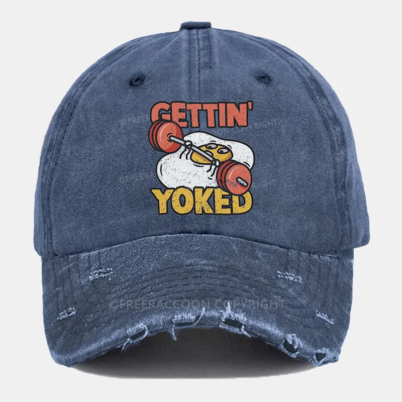 Vintage Gettin' Yoked Ripped Washed Cap