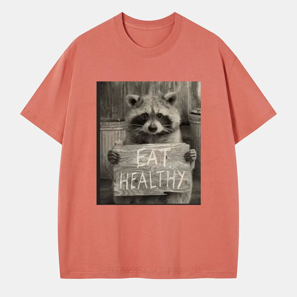 Vintage Trash Raccoon Eat Healthy Classic T-Shirt