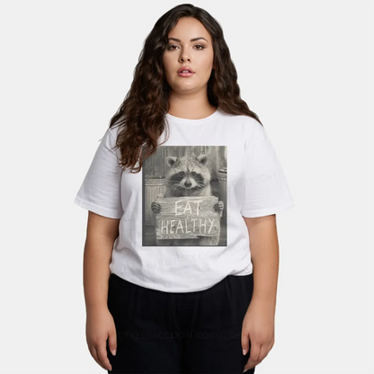 Vintage Trash Raccoon Eat Healthy Classic T-Shirt