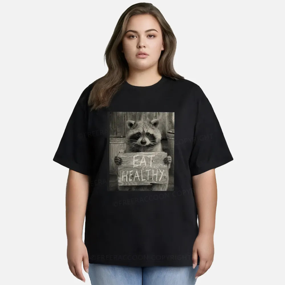 Vintage Trash Raccoon Eat Healthy Classic T-Shirt