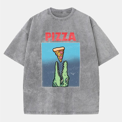 Vintage Pizza Crocodile Washed T-Shirt