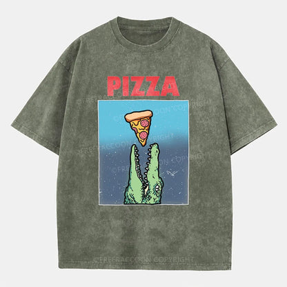 Vintage Pizza Crocodile Washed T-Shirt